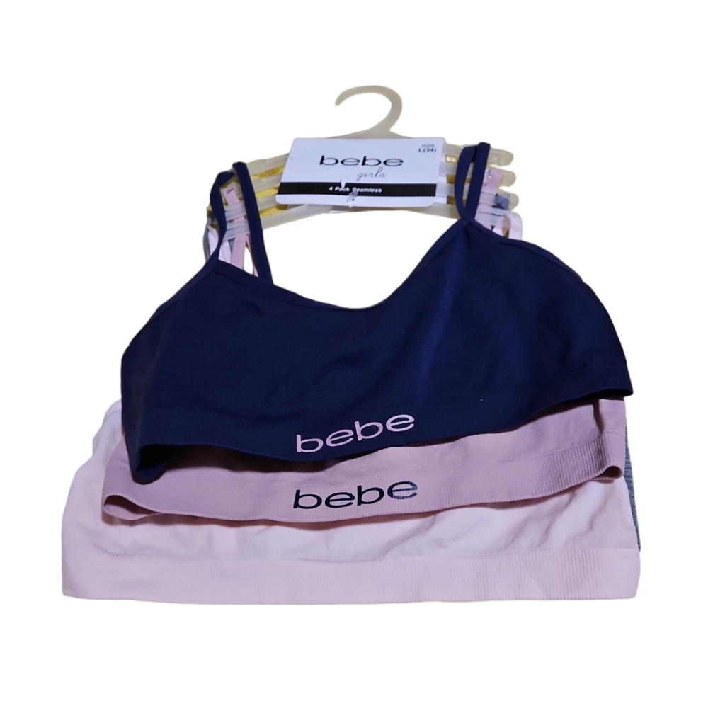 Bebe  girls 4pk. Seamless Bras w/o Pads.